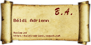 Béldi Adrienn névjegykártya